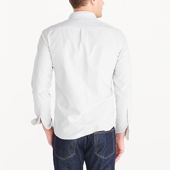 JCrew Factory Mens M Classic Flex oxford casual shirt Hthr Light Grey J6180 - Picture 2 of 3
